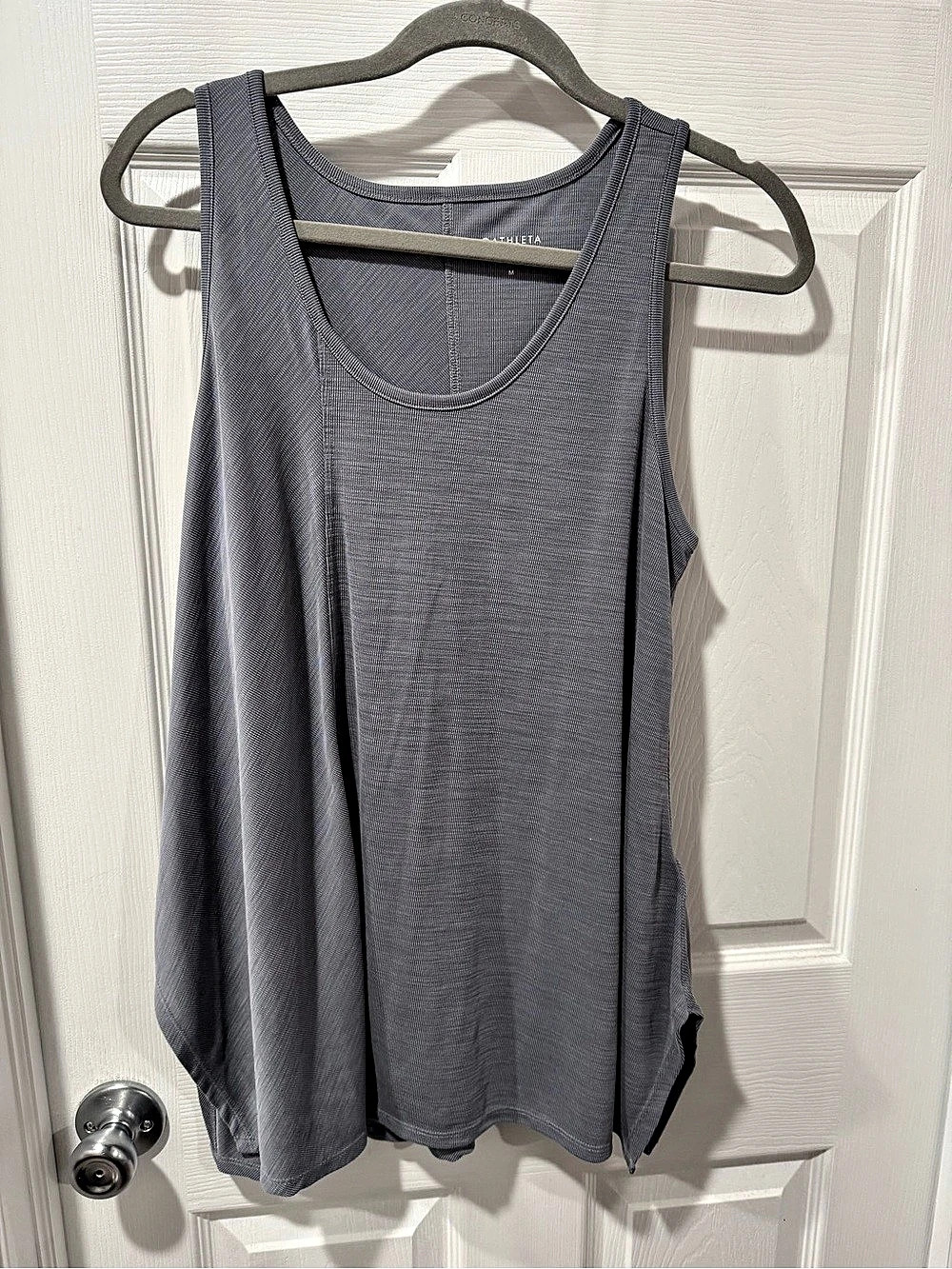 Athleta Move With Ease Tank Ribbed Gray Medium